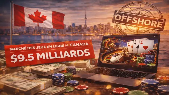 Le marché des jeux d’argent en ligne au Canada croît et atteint 9,5 milliards de dollars, avec une dominance de l’offshore