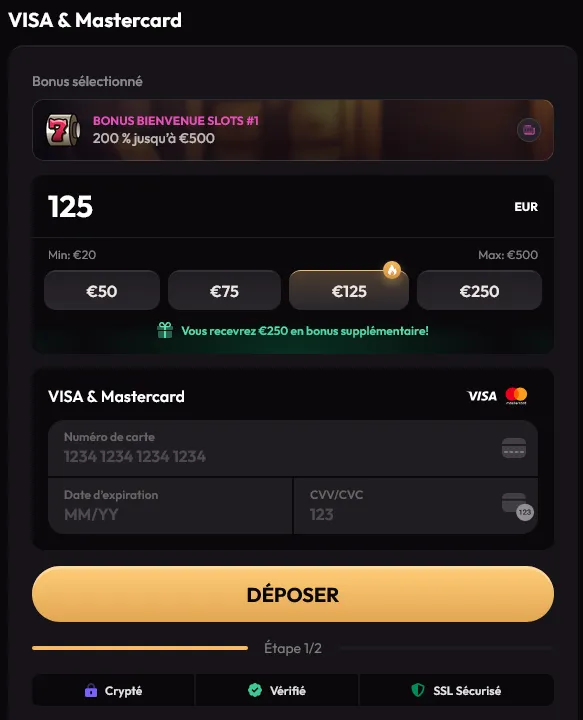 comment déposer sur madcasino