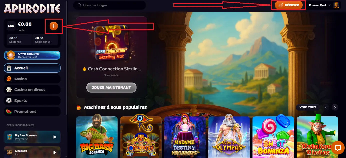 comment retirer sur aphrodite casino