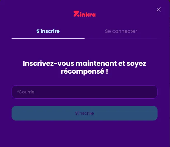 etape1 inscriptions zinkra casino