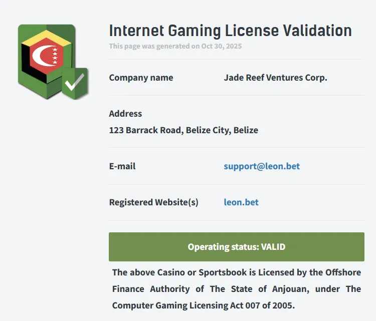 licence leon casino