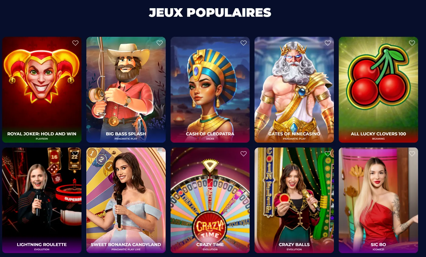 jeux populaire nine casino