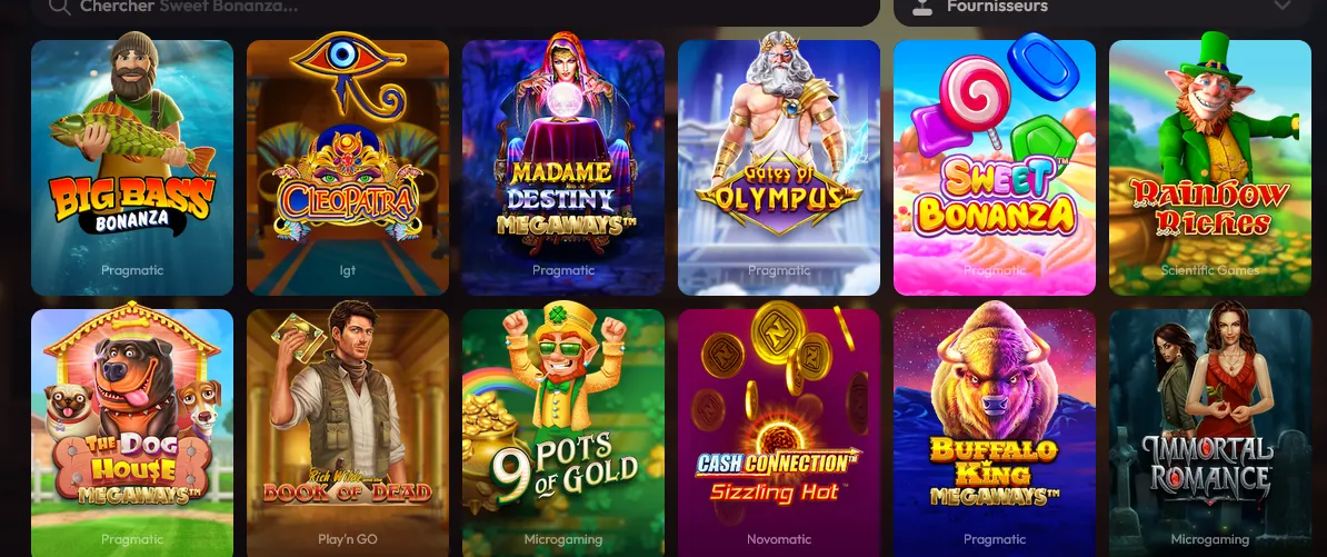 Lite des machines à sous sur madcasino