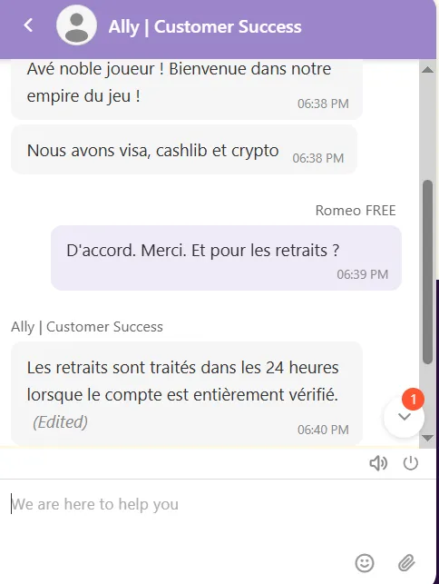 livechat julius casino