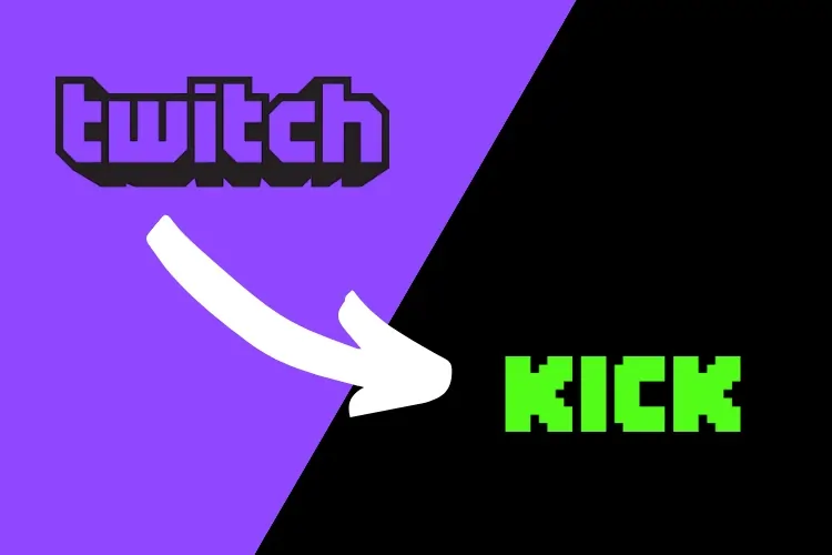 White arrow illustrating Orangemorange's transition from Twitch to Kick for his casino streams