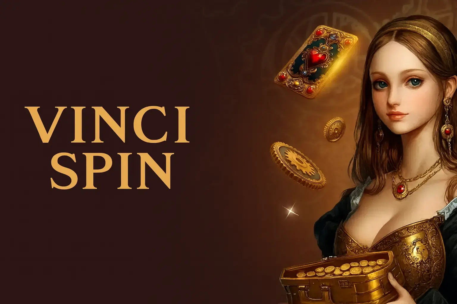 Bannière du casino vincispin avec sa mascotte